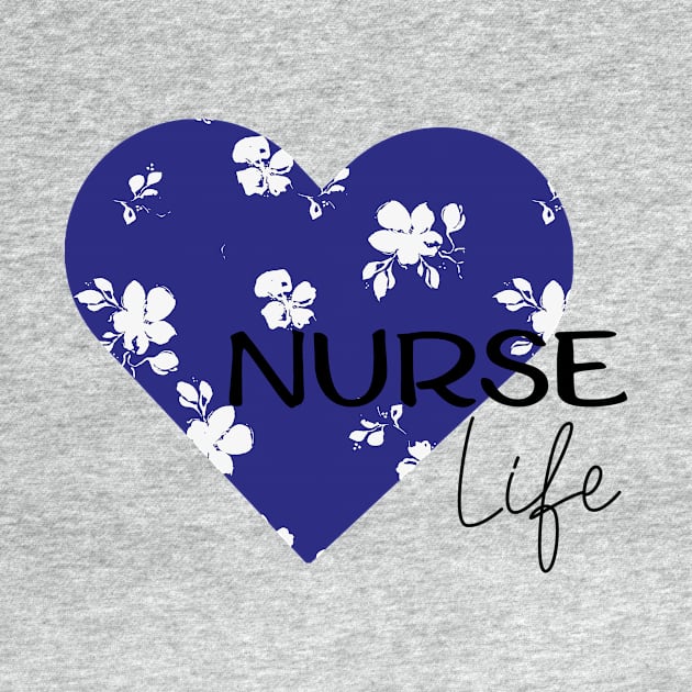 Nurse life blue hart design by Anines Atelier